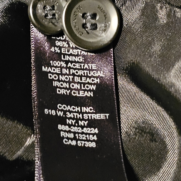 COACH Wool Three Button Blazer Size 8 - Picture 11 of 12